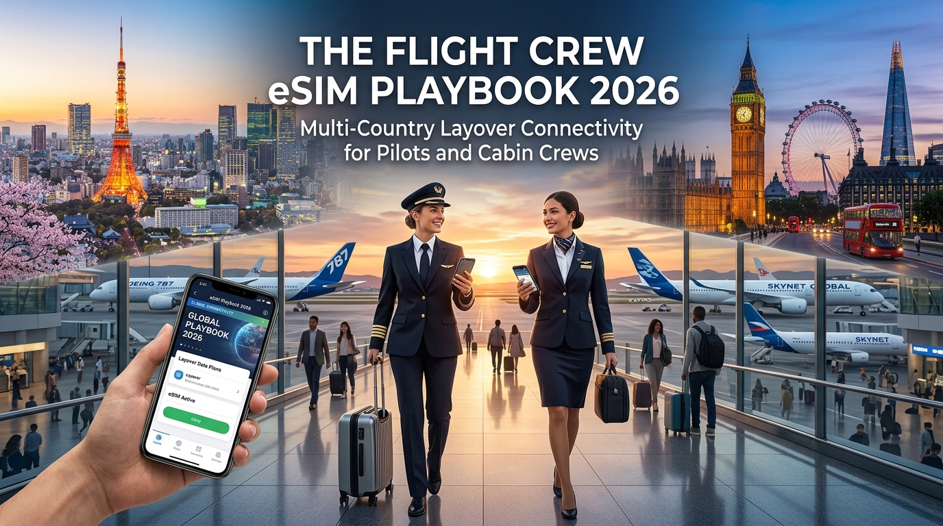 The Flight Crew eSIM Playbook 2026: Multi-Country Layover Connectivity for Pilots and Cabin Crews