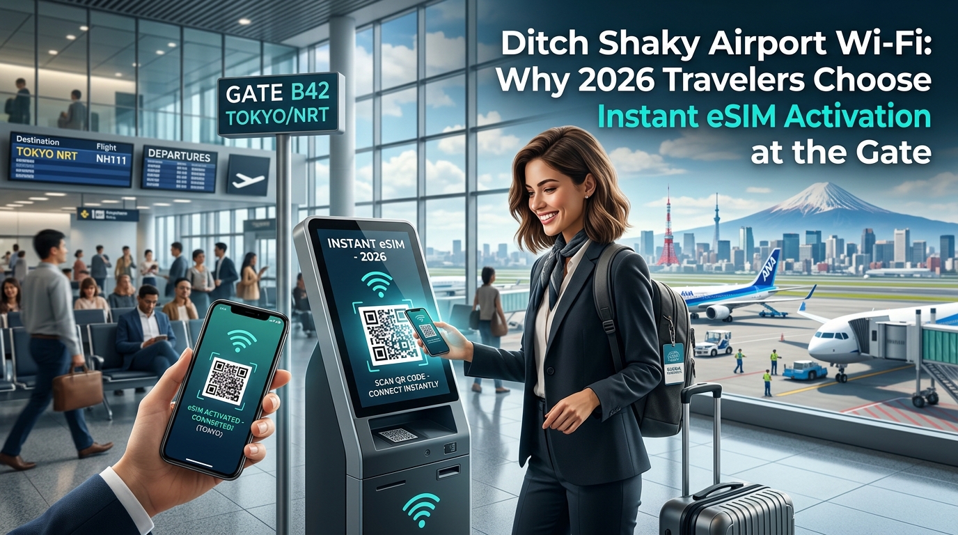 Ditch Shaky Airport Wi-Fi: Why 2026 Travelers Choose Instant eSIM Activation at the Gate