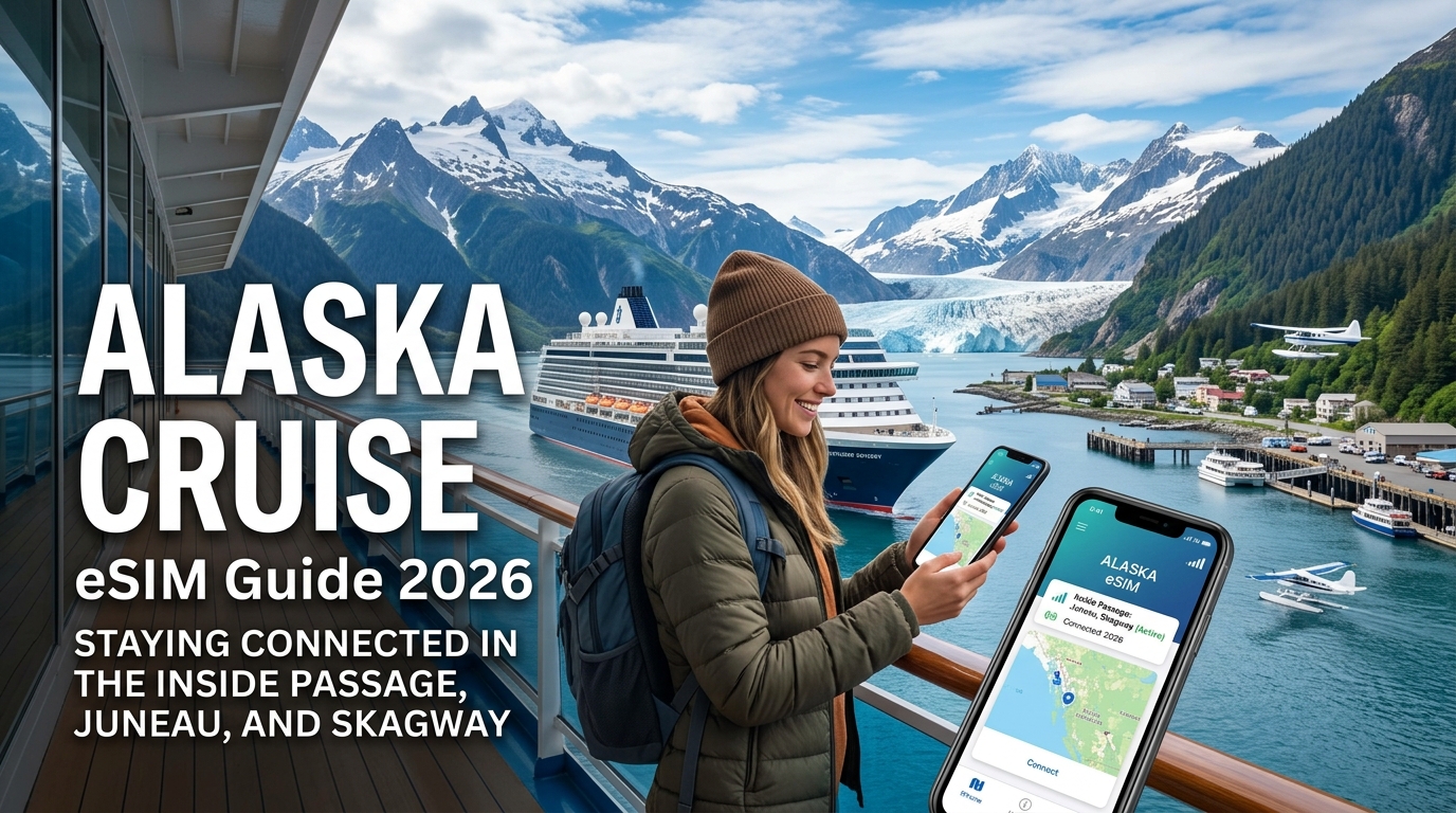 Alaska Cruise eSIM Guide 2026: Staying Connected in the Inside Passage, Juneau, and Skagway
