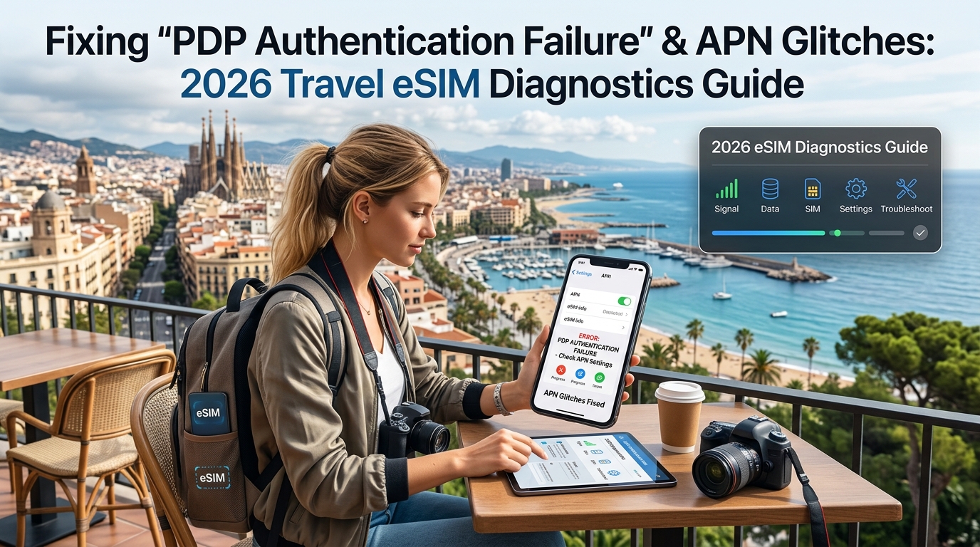 Fixing 'PDP Authentication Failure' & APN Glitches: 2026 Travel eSIM Diagnostics Guide