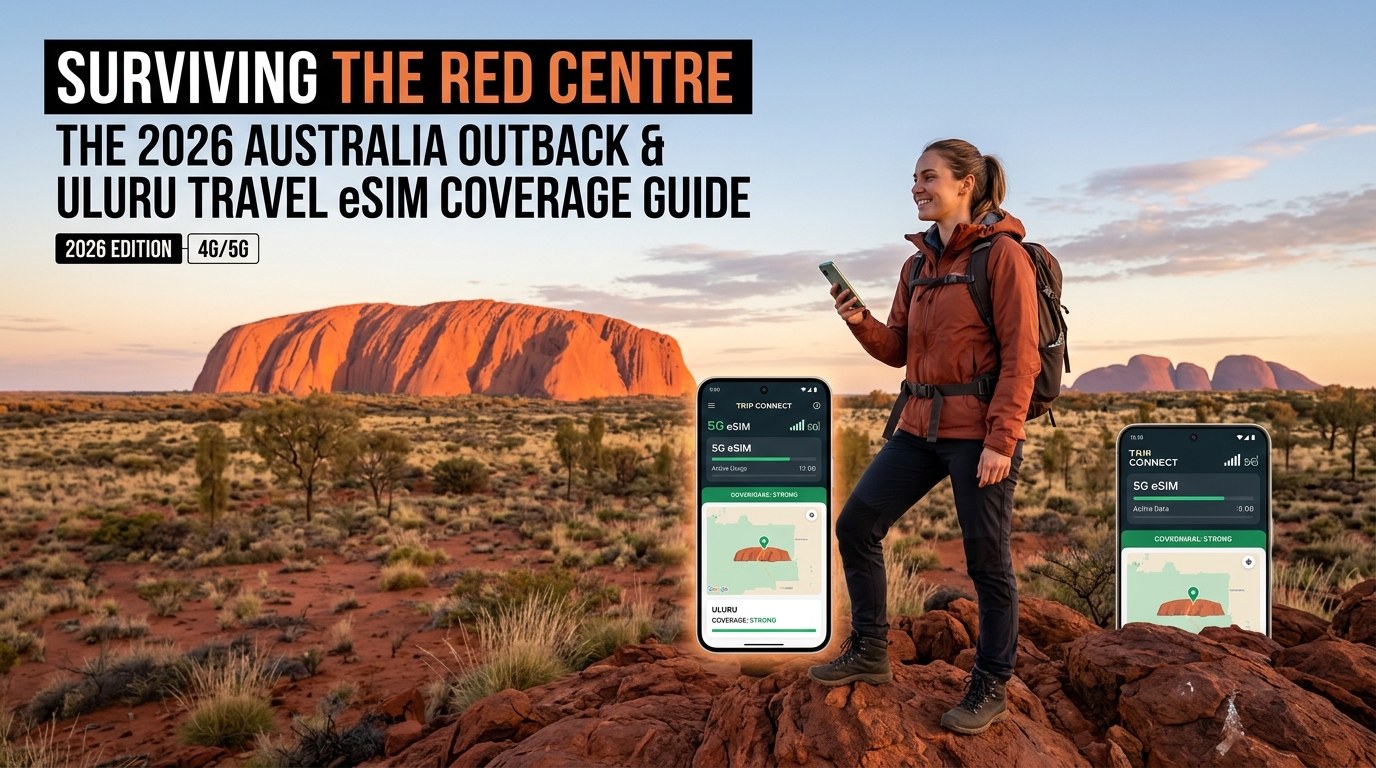 Surviving the Red Centre: The 2026 Australia Outback & Uluru Travel eSIM Coverage Guide