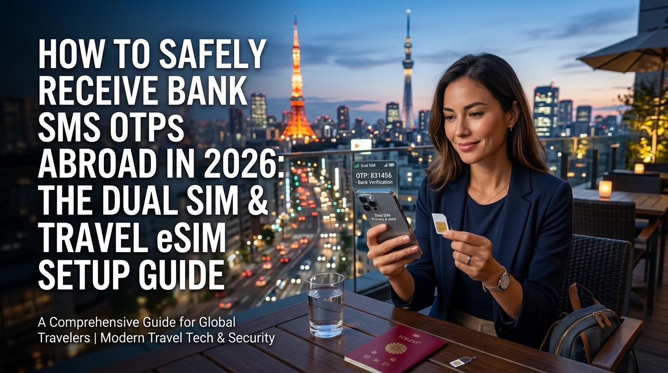 How to Safely Receive Bank SMS OTPs Abroad in 2026: The Dual SIM & Travel eSIM Setup Guide