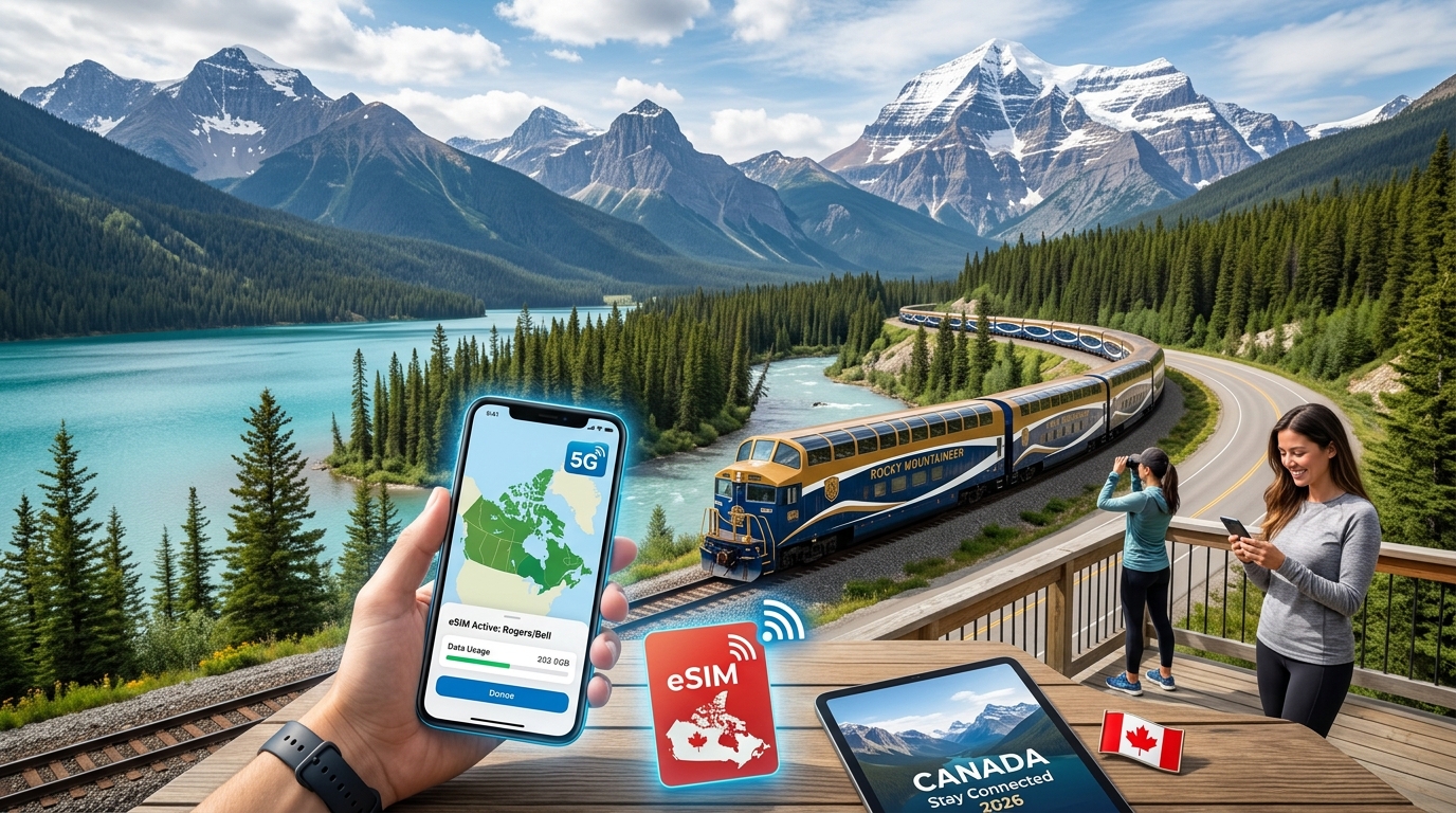 Rocky Mountaineer Luxury Train 2026: The Complete Canada Travel eSIM & Mountain Connectivity Guide