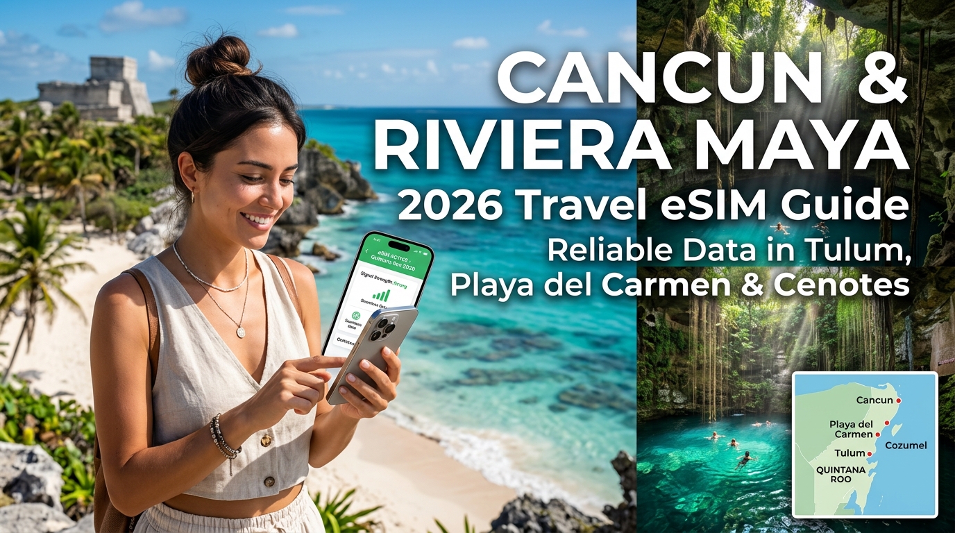 Cancun & Riviera Maya 2026 Travel eSIM Guide: Reliable Data in Tulum, Playa del Carmen, and Cenotes