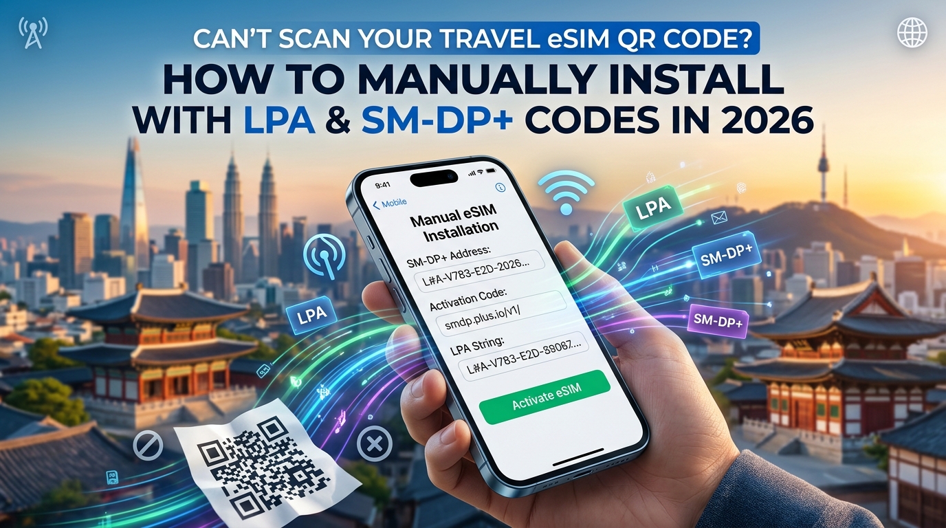 Can't Scan Your Travel eSIM QR Code? How to Manually Install with LPA & SM-DP+ Codes in 2026
