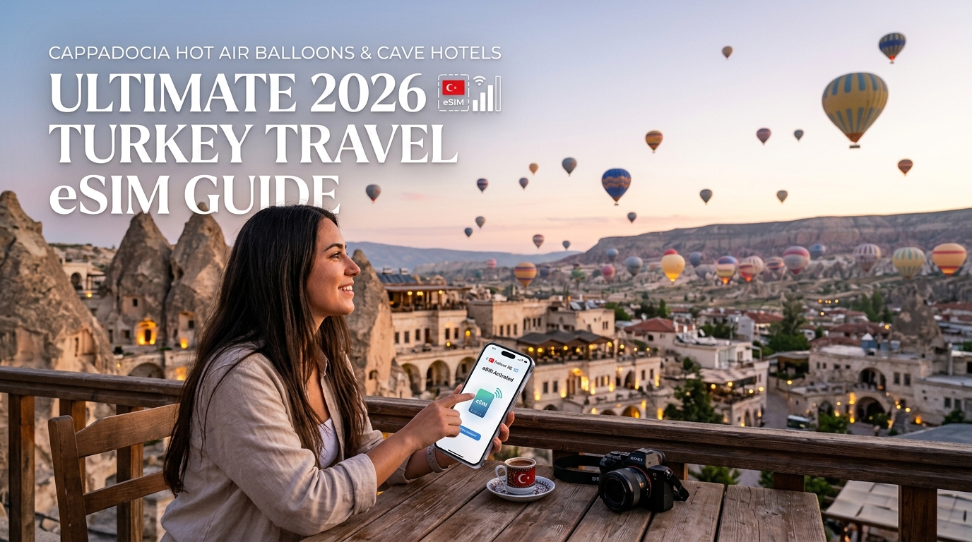 Cappadocia Hot Air Balloons & Cave Hotels: Ultimate 2026 Turkey Travel eSIM Guide