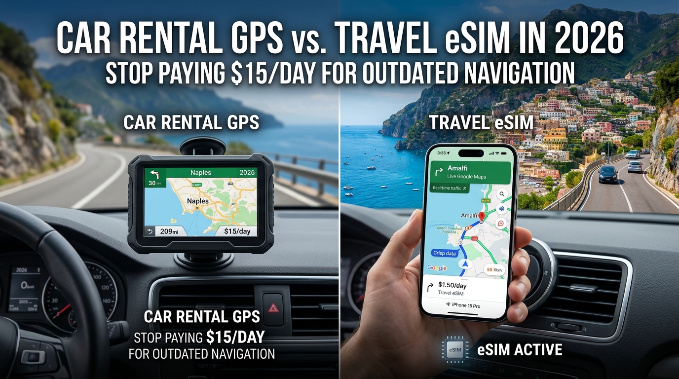 Car Rental GPS vs. Travel eSIM in 2026: Stop Paying $15/Day for Outdated Navigation