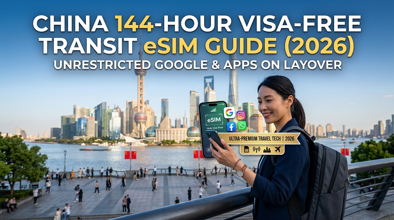 China 144-Hour Visa-Free Transit eSIM Guide (2026): Unrestricted Google & Apps on Layover
