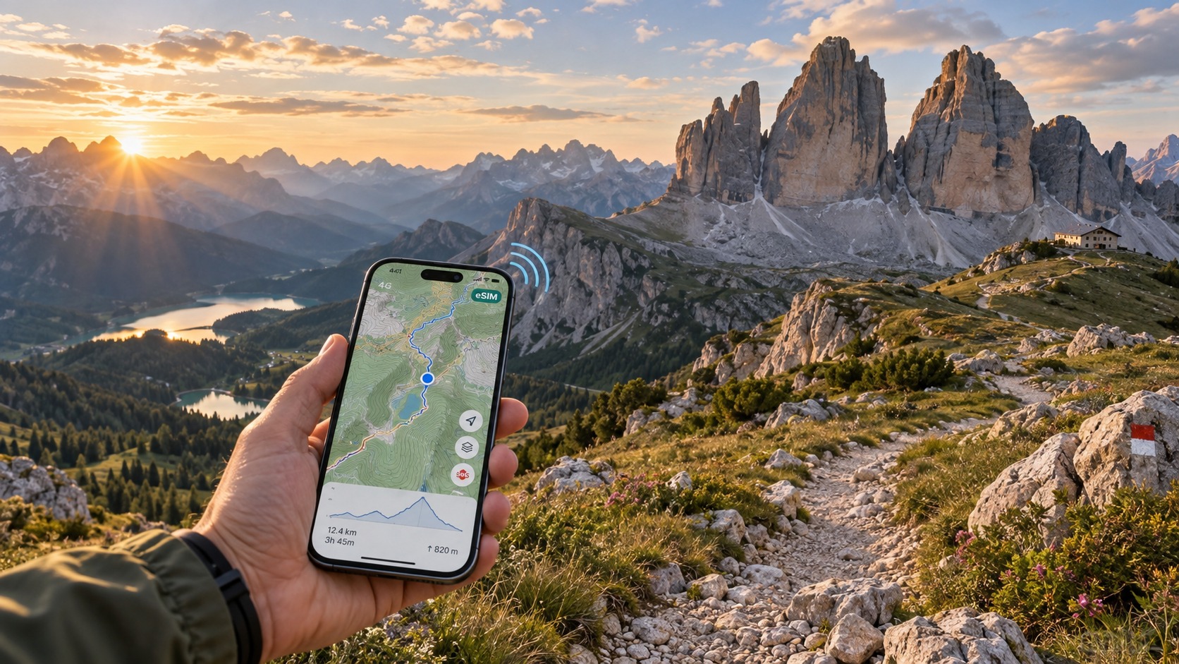 Dolomites Alta Via Trekking eSIM Guide (2026): Mountain Coverage & GPS Safety
