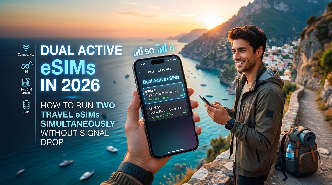 Dual Active eSIMs in 2026: How to Run Two Travel eSIMs Simultaneously Without Signal Drop