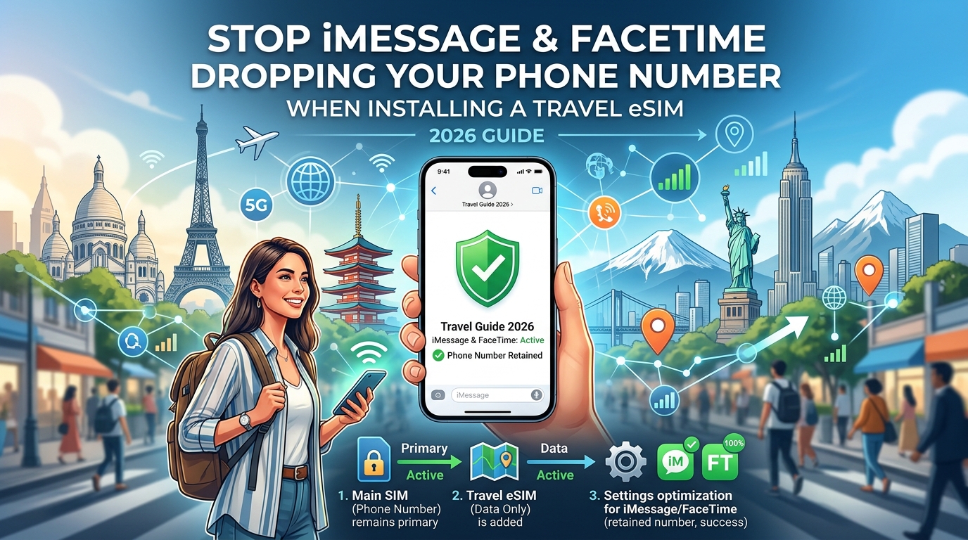 How to Stop iMessage & FaceTime from Dropping Your Phone Number When Installing a Travel eSIM (2026 Guide)