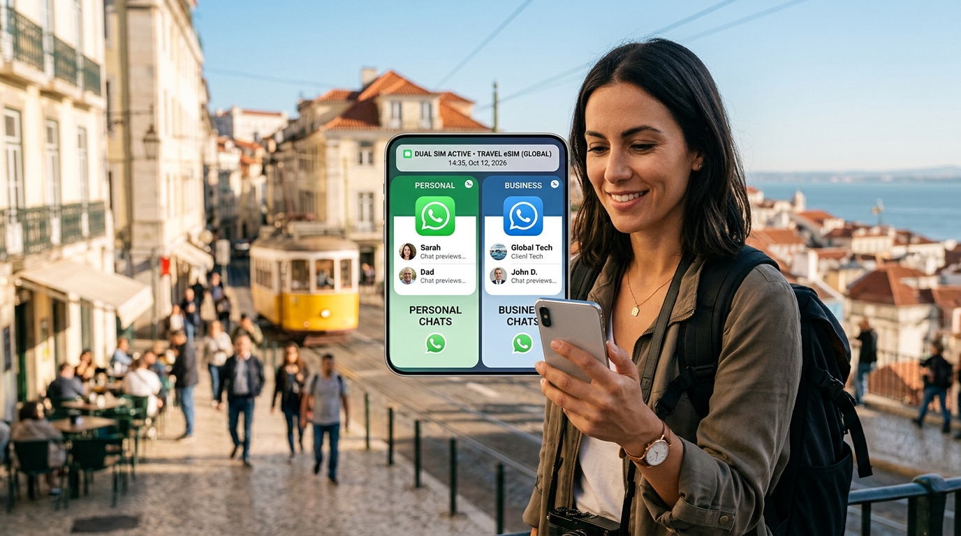 Dual WhatsApp on One Phone Abroad: How to Manage Personal and Business Chats with Travel eSIM (2026)