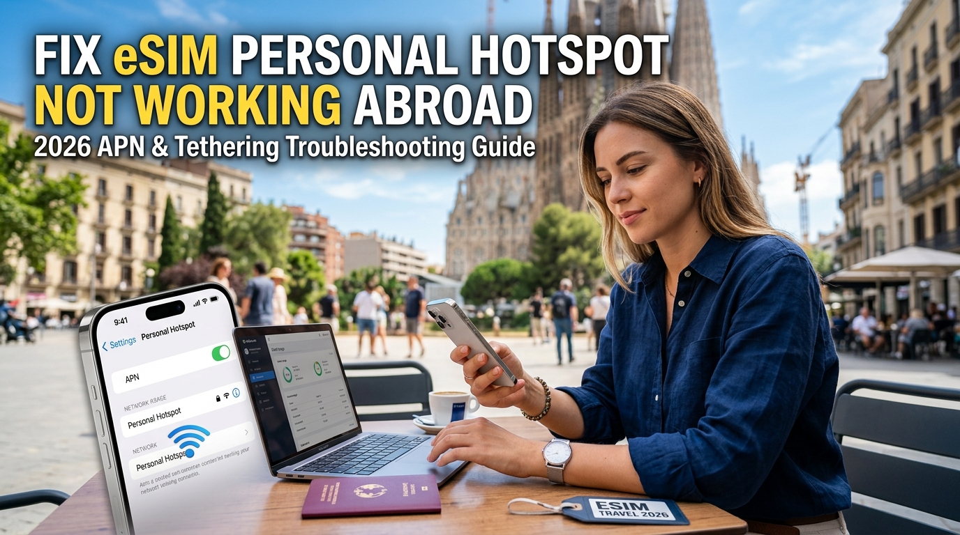Fix eSIM Personal Hotspot Not Working Abroad: 2026 APN & Tethering Troubleshooting Guide