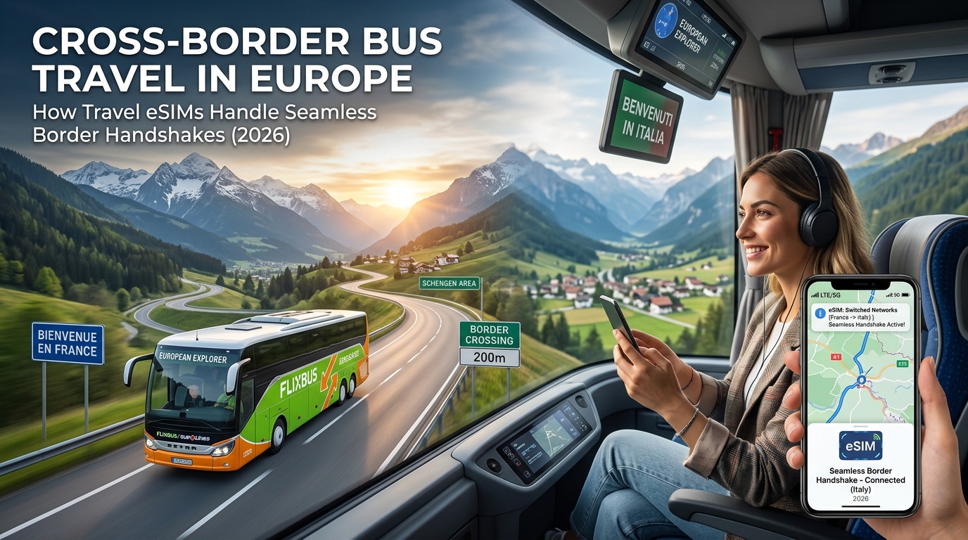 Cross-Border Bus Travel in Europe: How Travel eSIMs Handle Seamless Border Handshakes (2026)