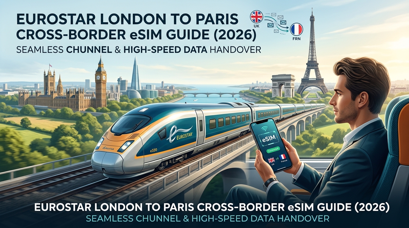 Eurostar London to Paris Cross-Border eSIM Guide (2026): Seamless Chunnel & High-Speed Data Handover