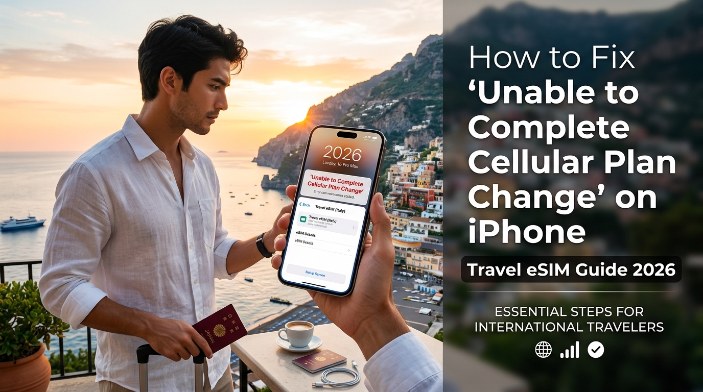 How to Fix 'Unable to Complete Cellular Plan Change' on iPhone: Travel eSIM Guide 2026