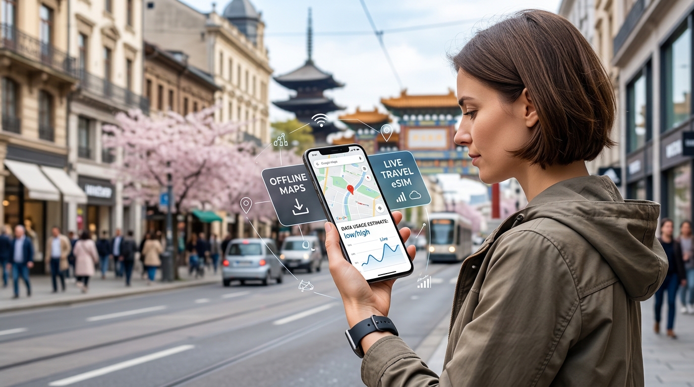 Offline Maps vs. Live Travel eSIM: How Much Data Does Google Maps Actually Use Abroad? (2026)