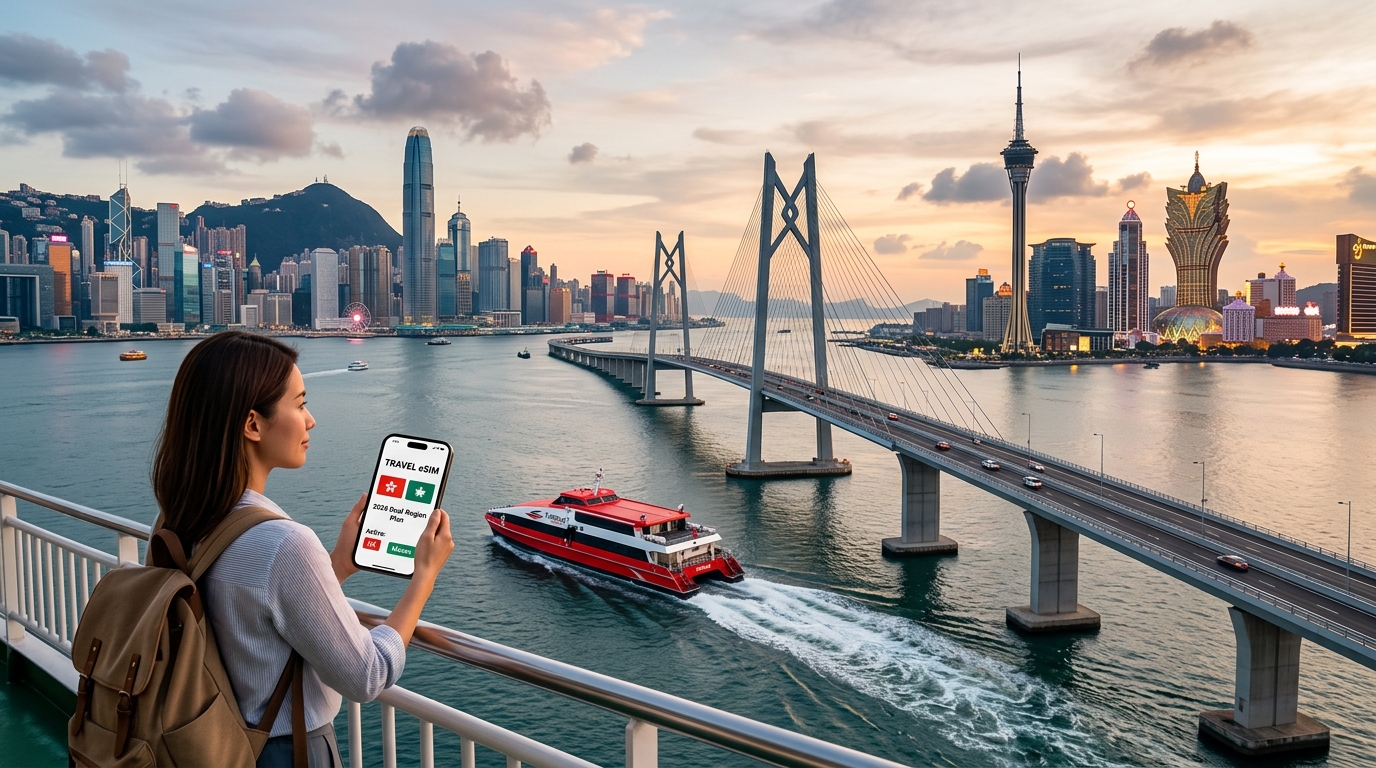 Hong Kong to Macau Ferry & Bridge Transit: The 2026 Dual-Region Travel eSIM Guide