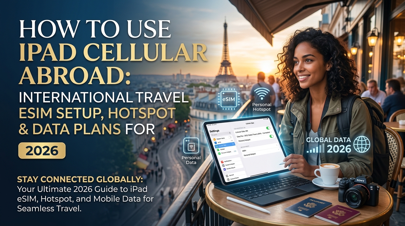 How to Use iPad Cellular Abroad: International Travel eSIM Setup, Hotspot & Data Plans for 2026
