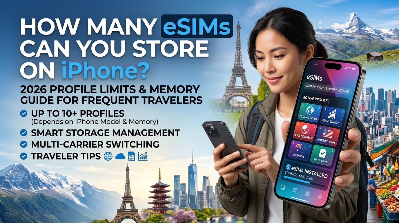 How Many eSIMs Can You Store on iPhone? 2026 Profile Limits & Memory Guide for Frequent Travelers