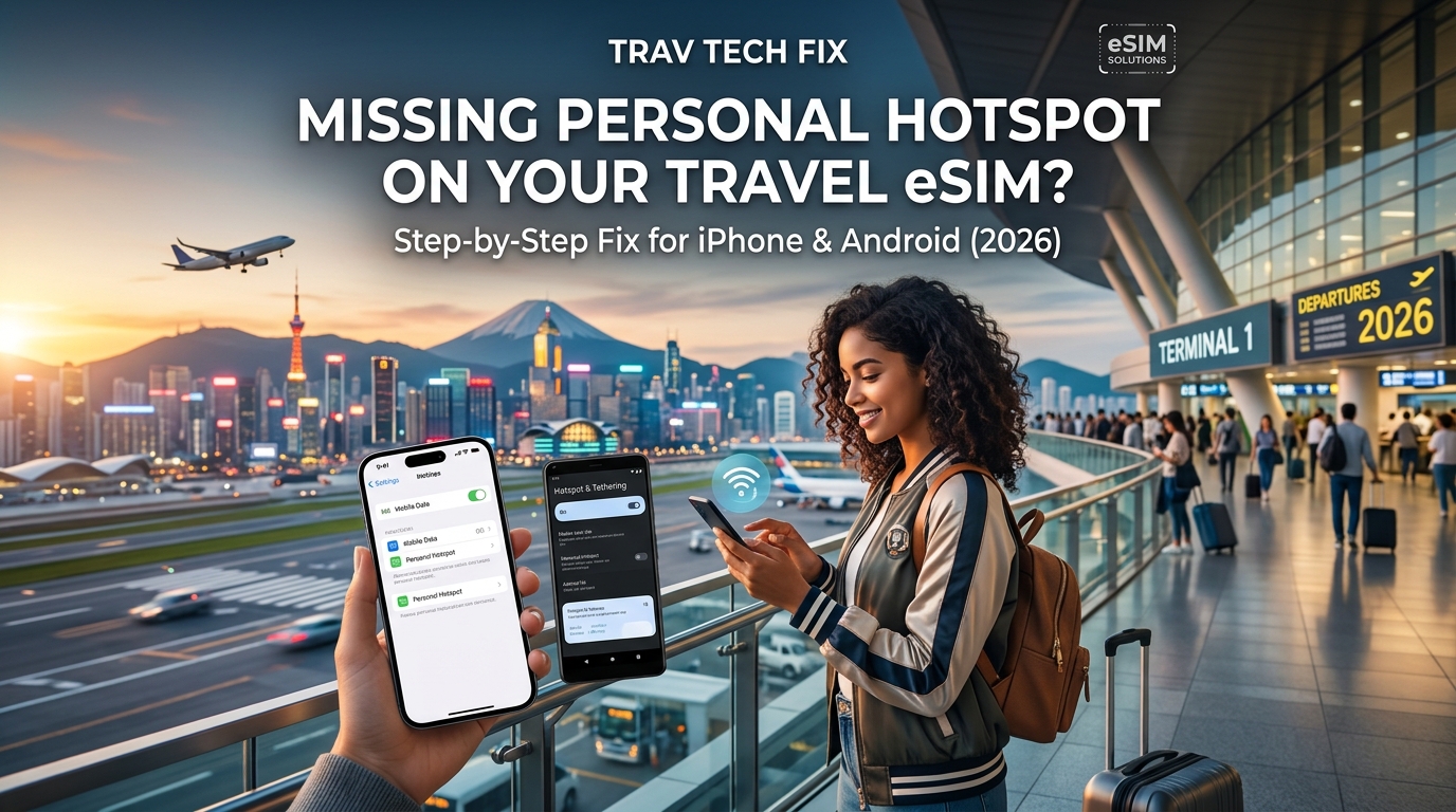 Missing Personal Hotspot on Your Travel eSIM? Step-by-Step Fix for iPhone & Android (2026)