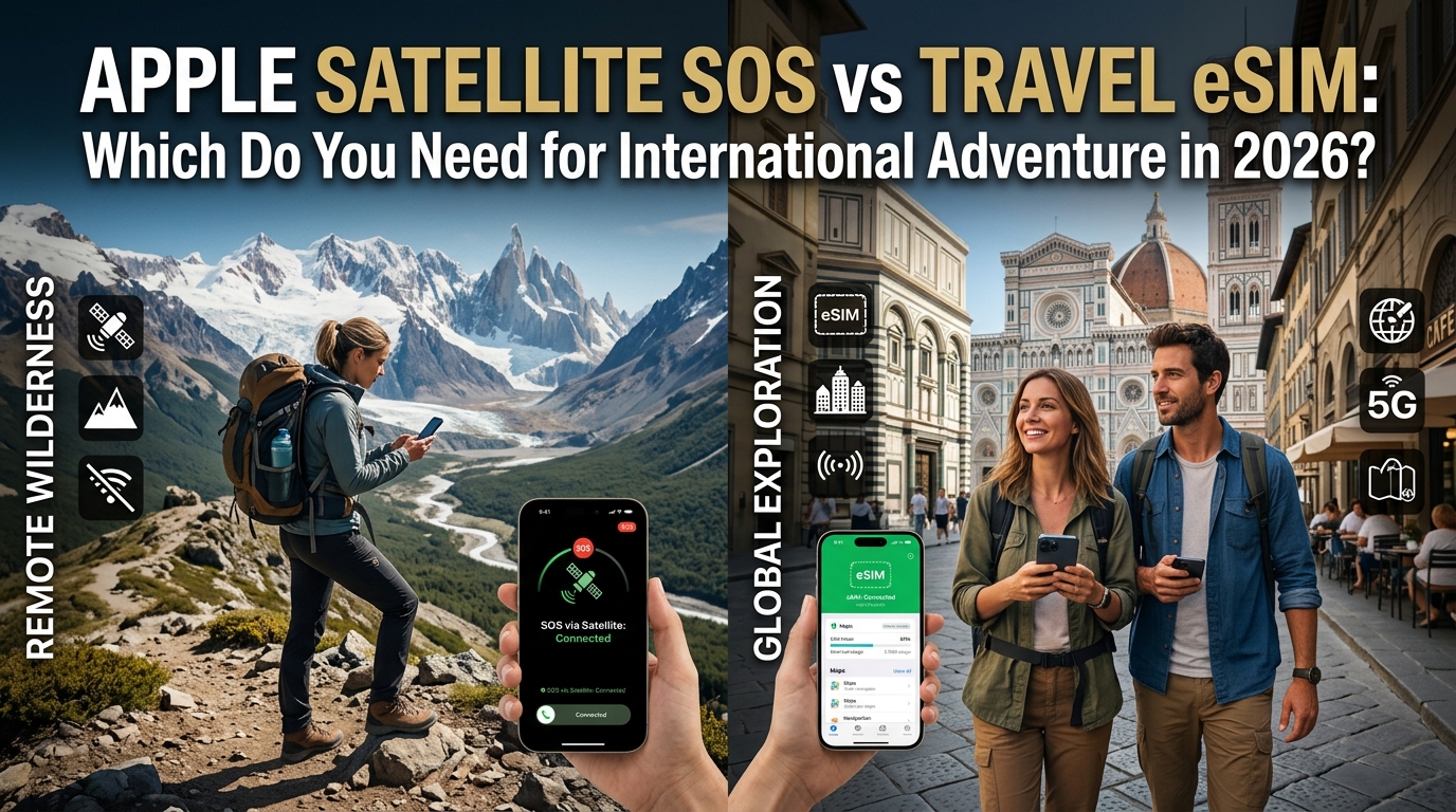 Apple Satellite SOS vs Travel eSIM: Which Do You Need for International Adventure in 2026?