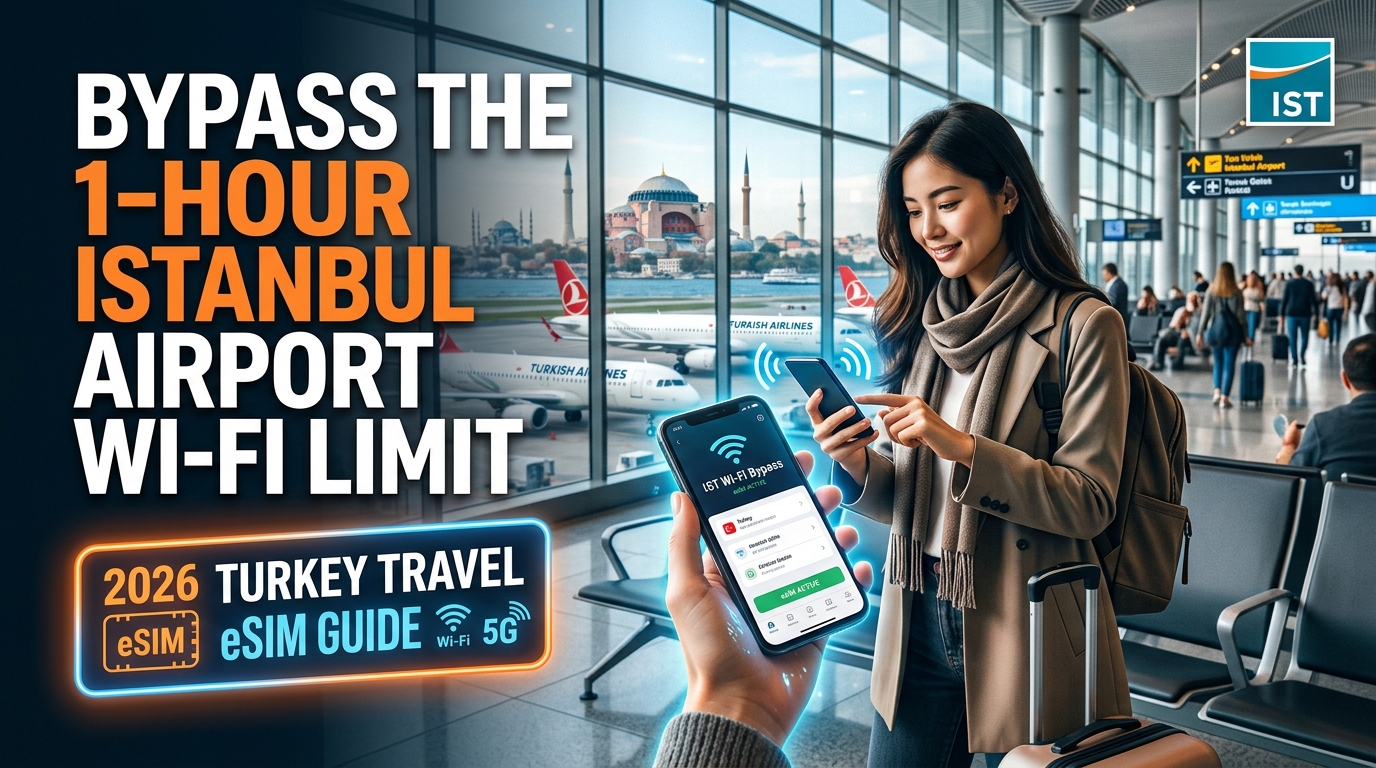 Bypass the 1-Hour Istanbul Airport Wi-Fi Limit: 2026 Turkey Travel eSIM Guide