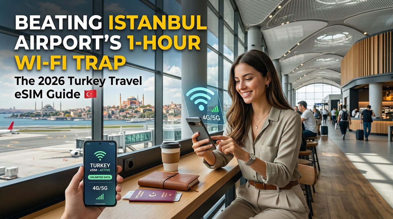 Beating Istanbul Airport's 1-Hour Wi-Fi Trap: The 2026 Turkey Travel eSIM Guide