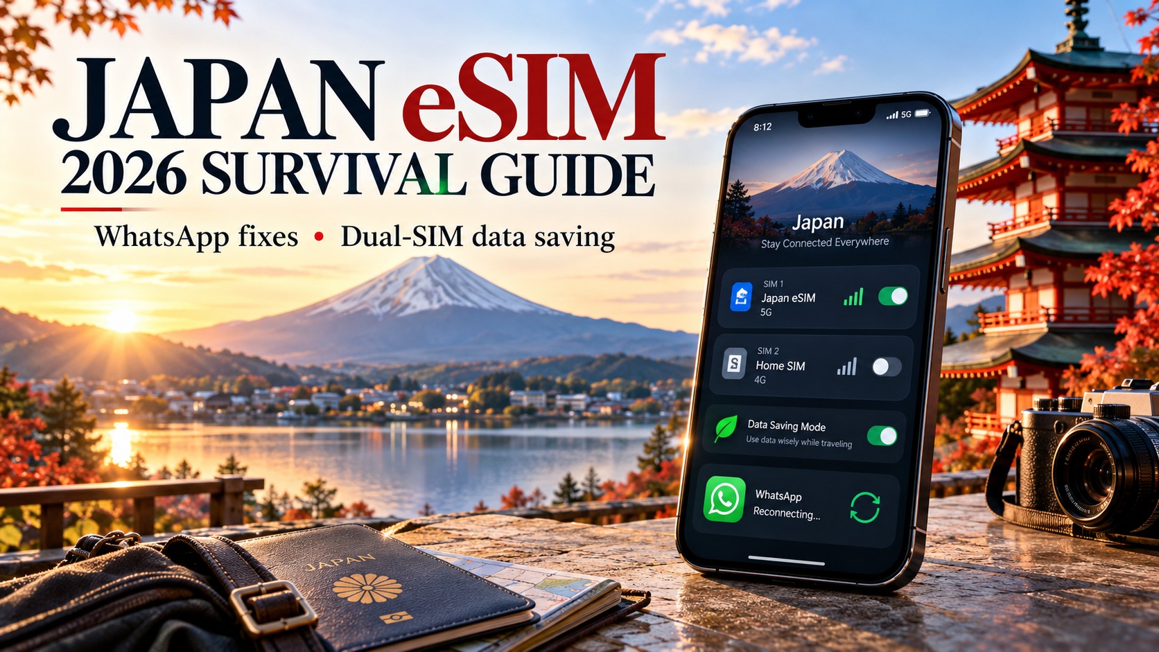 The 2026 Japan eSIM Survival Guide: Fixing WhatsApp Loops & Mastering Dual-SIM Data Saving