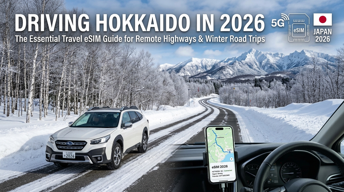 Driving Hokkaido in 2026: The Essential Travel eSIM Guide for Remote Highways & Winter Road Trips