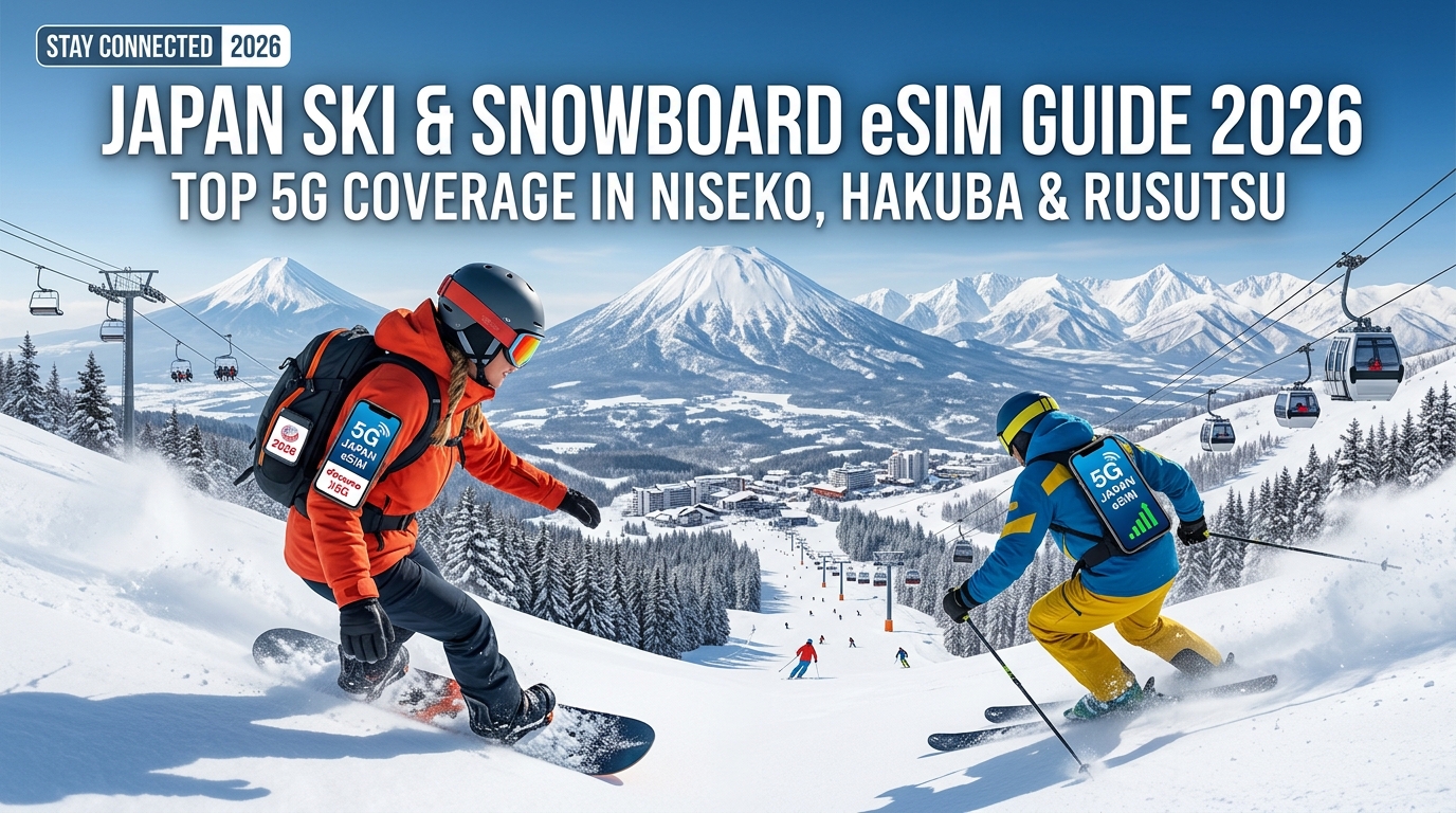 Japan Ski & Snowboard eSIM Guide 2026: Top 5G Coverage in Niseko, Hakuba & Rusutsu