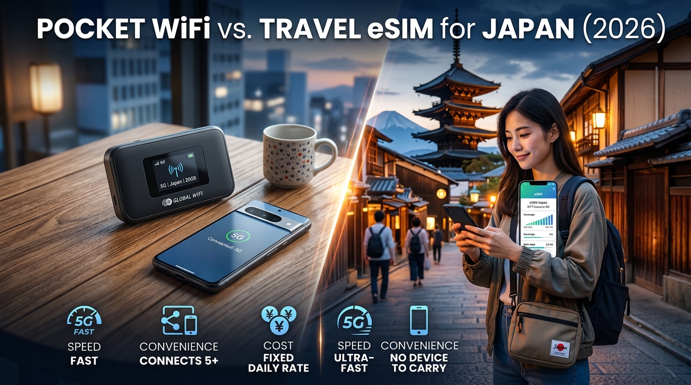 Pocket WiFi vs. Travel eSIM for Japan (2026): Speed, Convenience & Cost Comparison