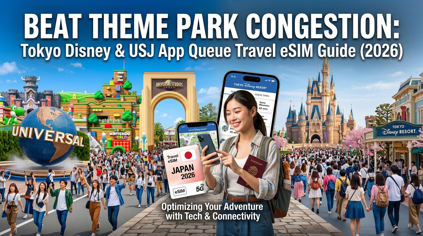 Beat Theme Park Congestion: Tokyo Disney & USJ App Queue Travel eSIM Guide (2026)