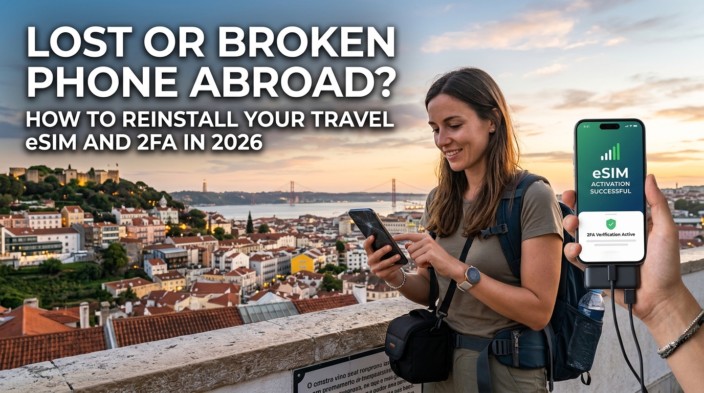 Lost or Broken Phone Abroad? How to Reinstall Your Travel eSIM and 2FA in 2026