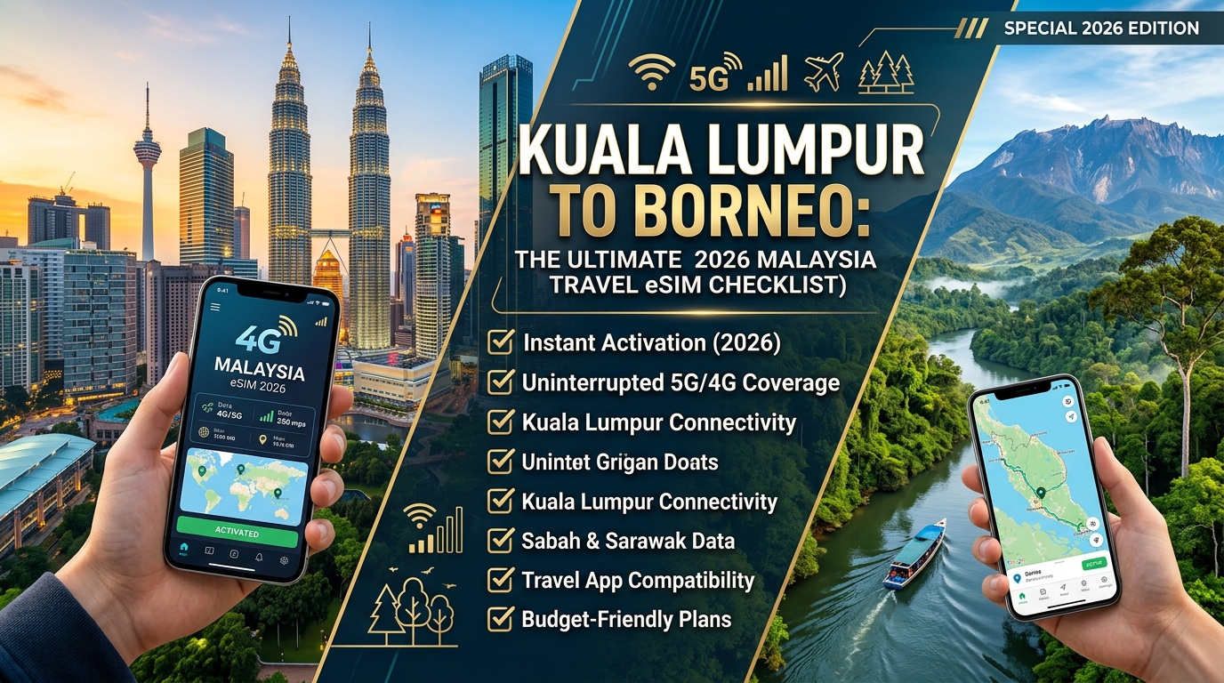 Kuala Lumpur to Borneo: The Ultimate 2026 Malaysia Travel eSIM Checklist (Special 2026 Edition)