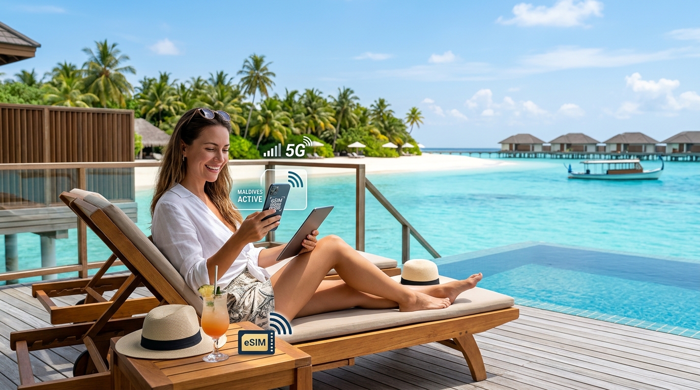 Guide eSIM Maldives : Connectivité fluide pour votre évasion paradisiaque