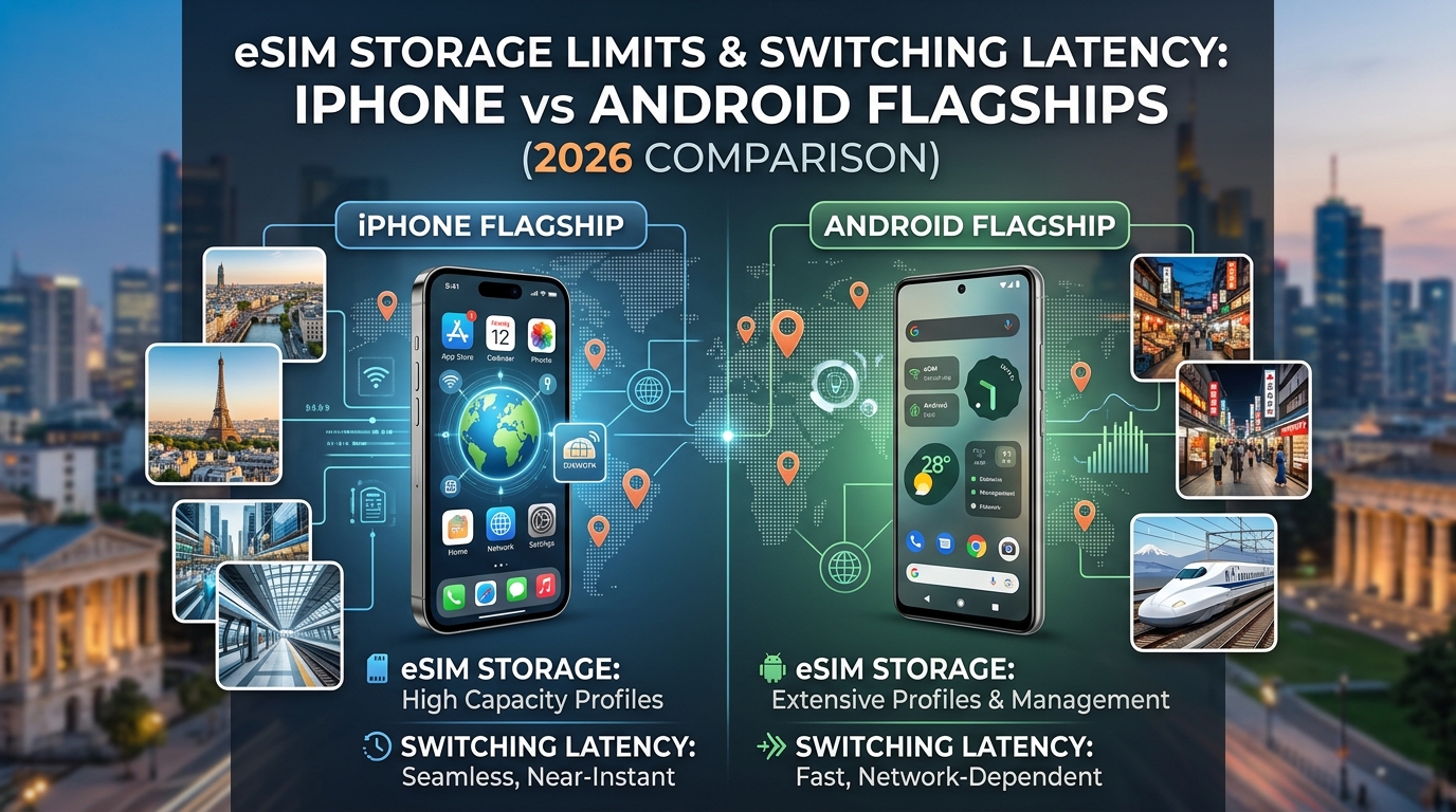 eSIM Storage Limits & Switching Latency: iPhone vs Android Flagships (2026 Comparison)