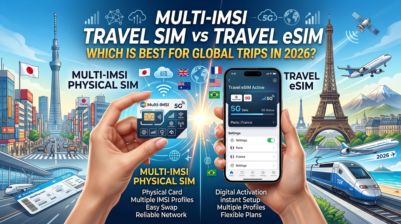 Multi-IMSI Physical Travel SIM vs Travel eSIM: Which Is Best for Global Trips in 2026?