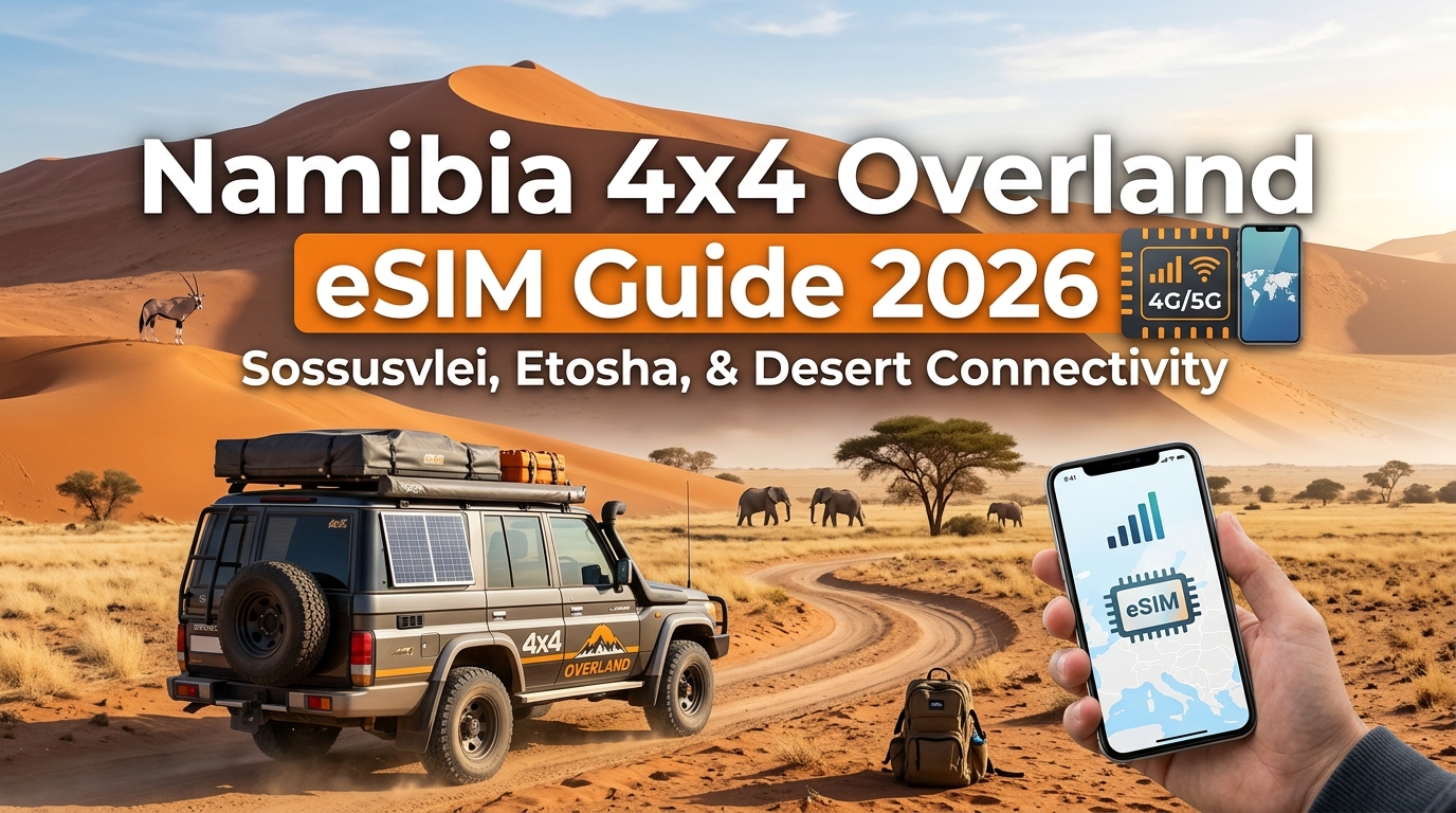 Namibia 4x4 Overland eSIM Guide 2026: Sossusvlei, Etosha, and Desert Connectivity