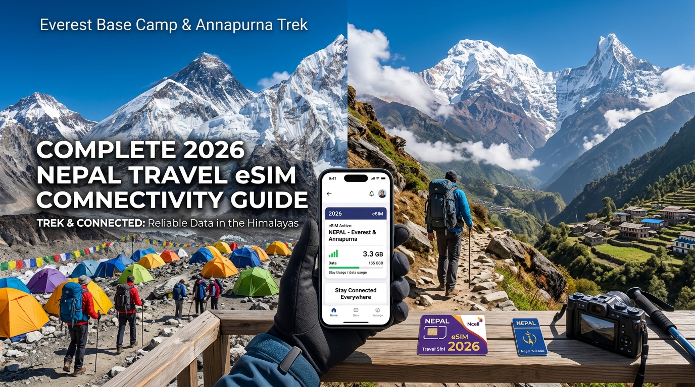 Everest Base Camp & Annapurna Trek: Complete 2026 Nepal Travel eSIM Connectivity Guide