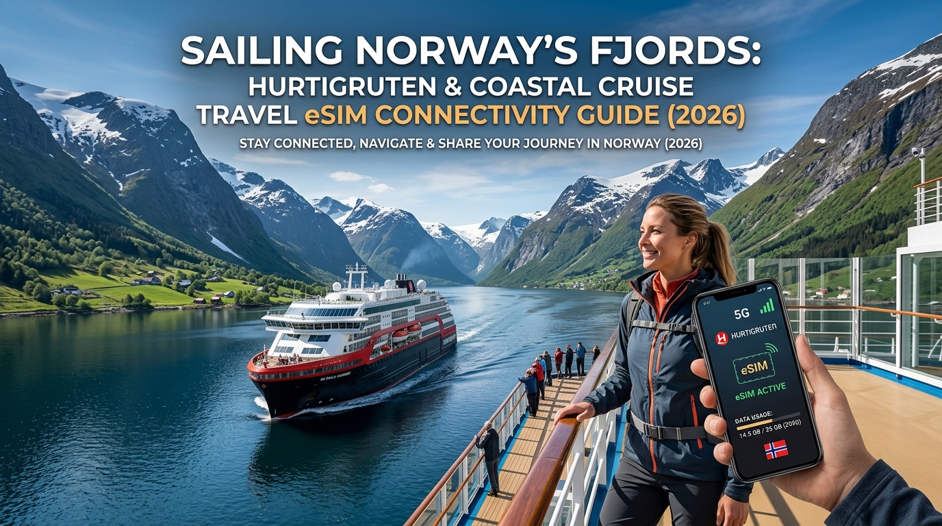 Sailing Norway's Fjords: Hurtigruten & Coastal Cruise Travel eSIM Connectivity Guide (2026)