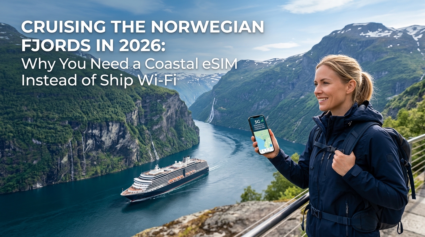 Cruising the Norwegian Fjords in 2026: Why You Need a Coastal eSIM Instead of Ship Wi-Fi