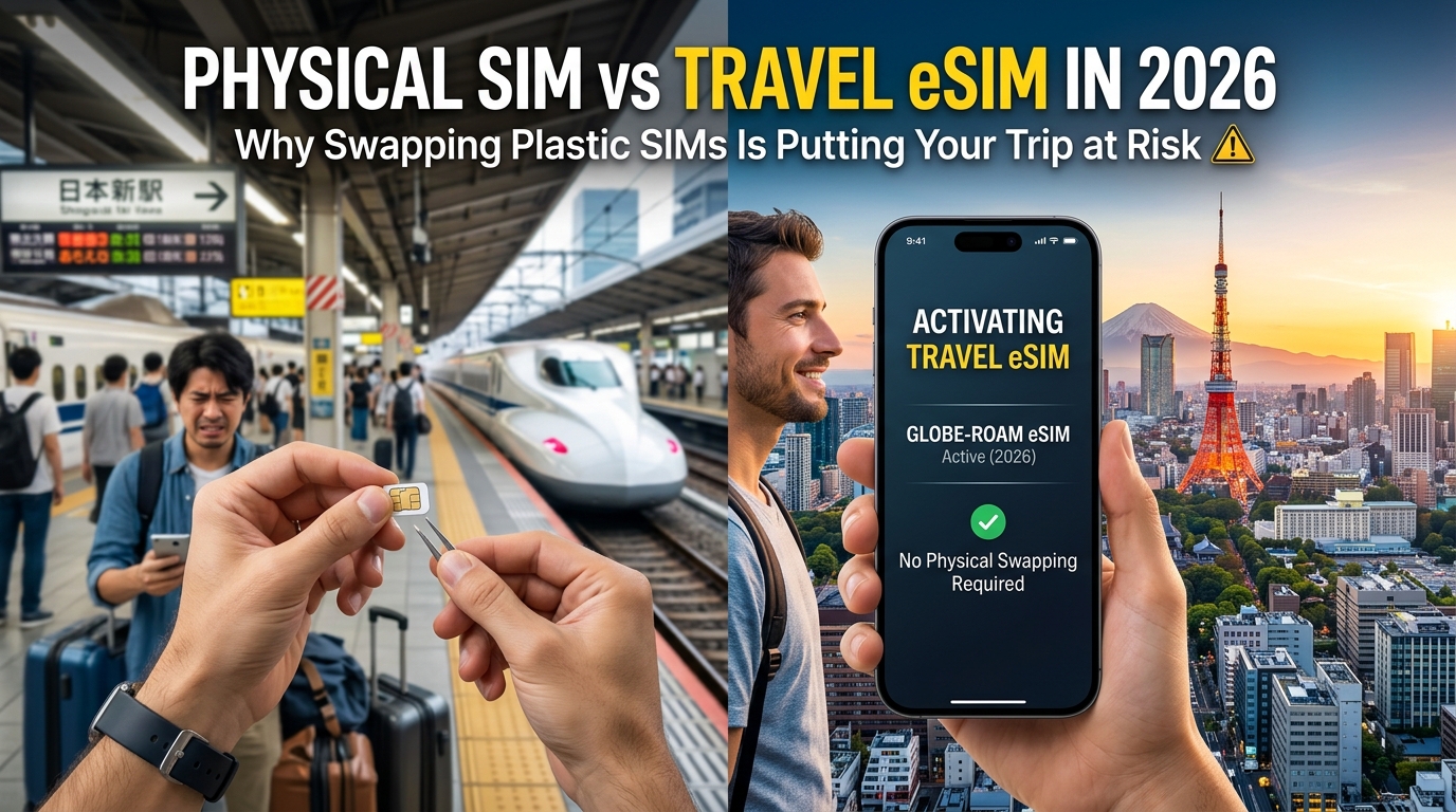 Physical SIM vs Travel eSIM in 2026: Why Swapping Plastic SIMs Is Putting Your Trip at Risk
