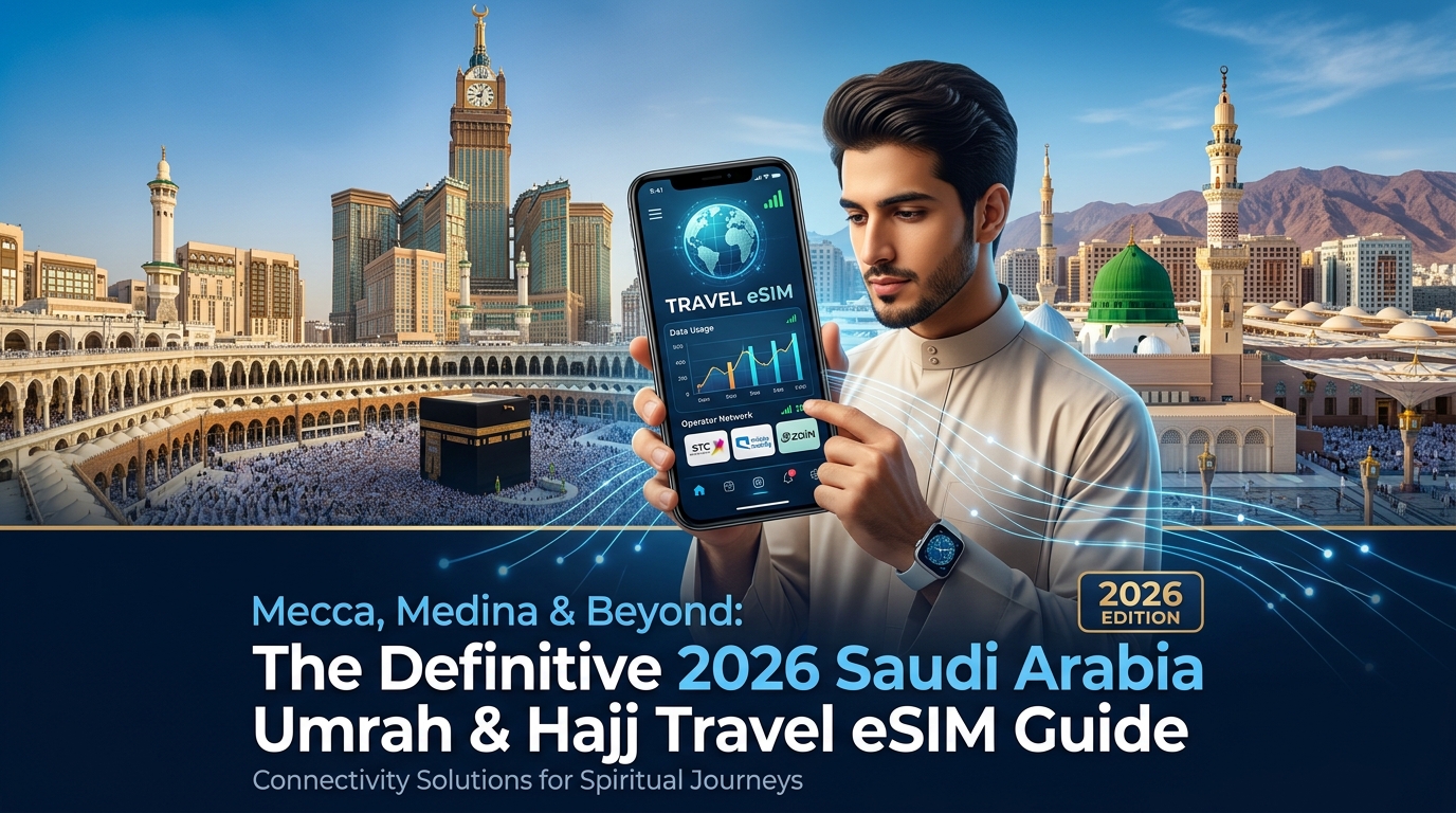 Mecca, Medina & Beyond: The Definitive 2026 Saudi Arabia Umrah & Hajj Travel eSIM Guide