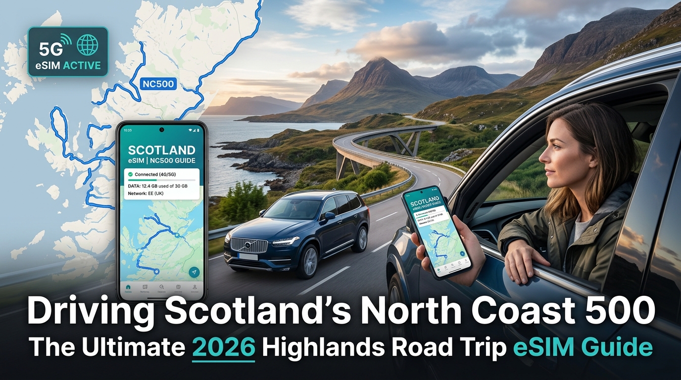 Driving Scotland’s North Coast 500: The Ultimate 2026 Highlands Road Trip eSIM Guide