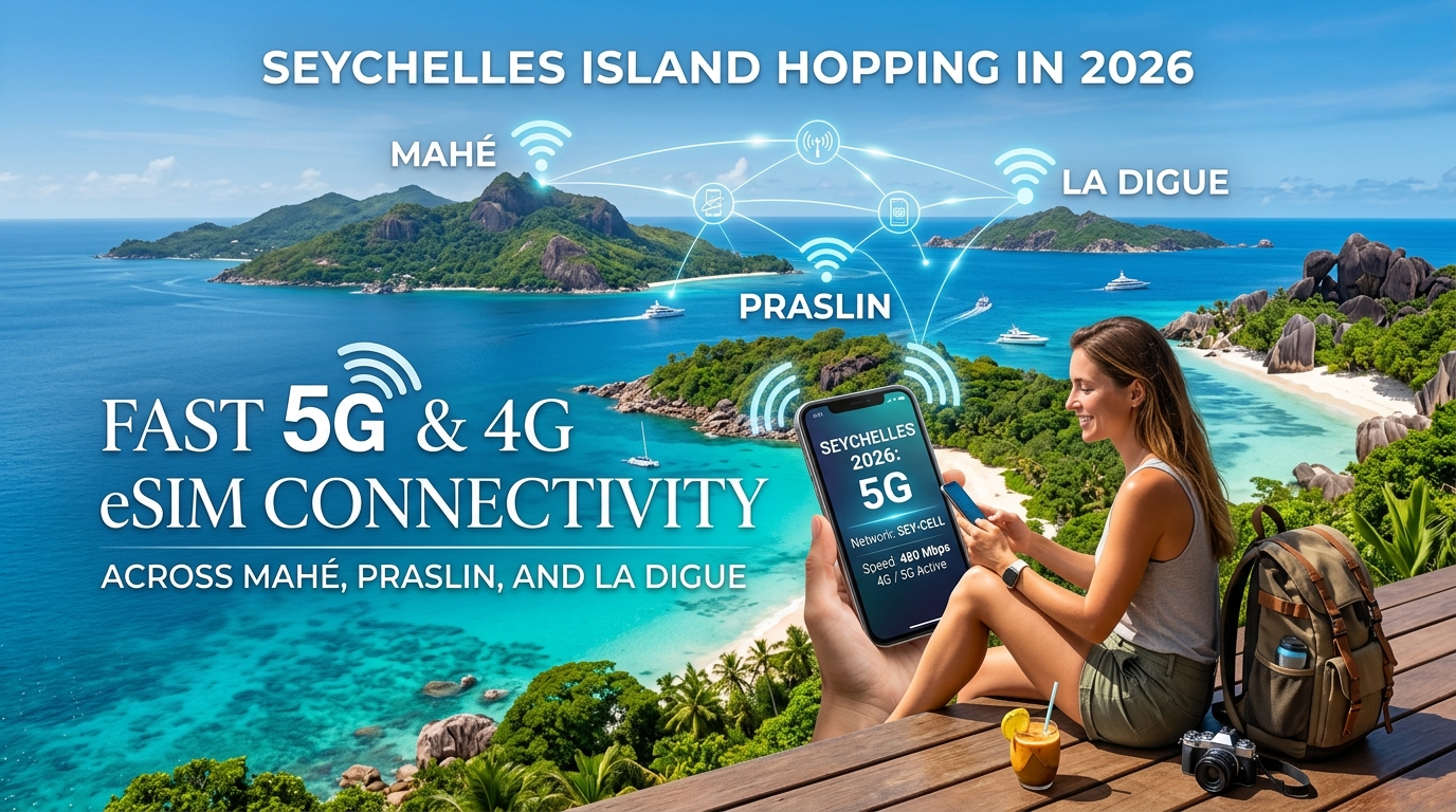 Seychelles Island Hopping in 2026: Fast 5G & 4G eSIM Connectivity Across Mahé, Praslin, and La Digue