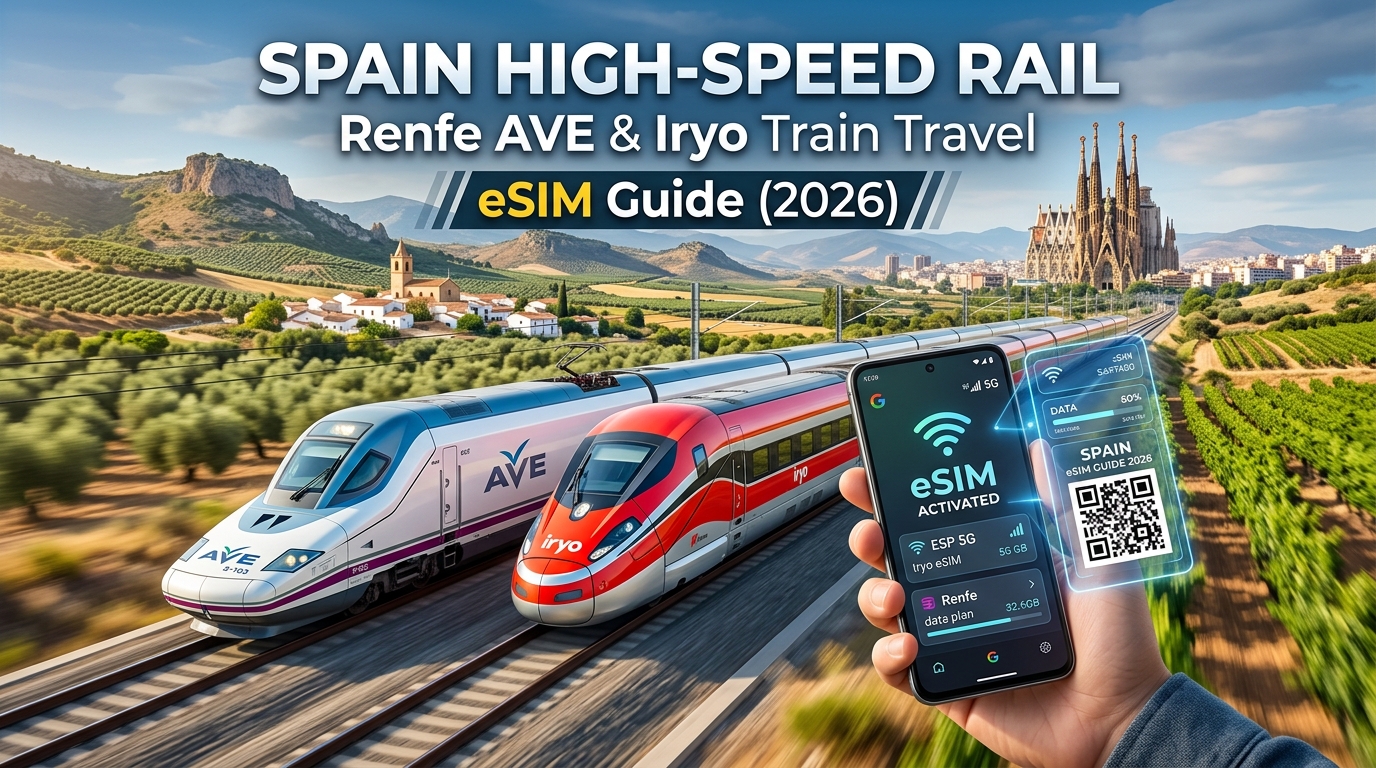 Spain High-Speed Rail: Renfe AVE & Iryo Train Travel eSIM Guide (2026)