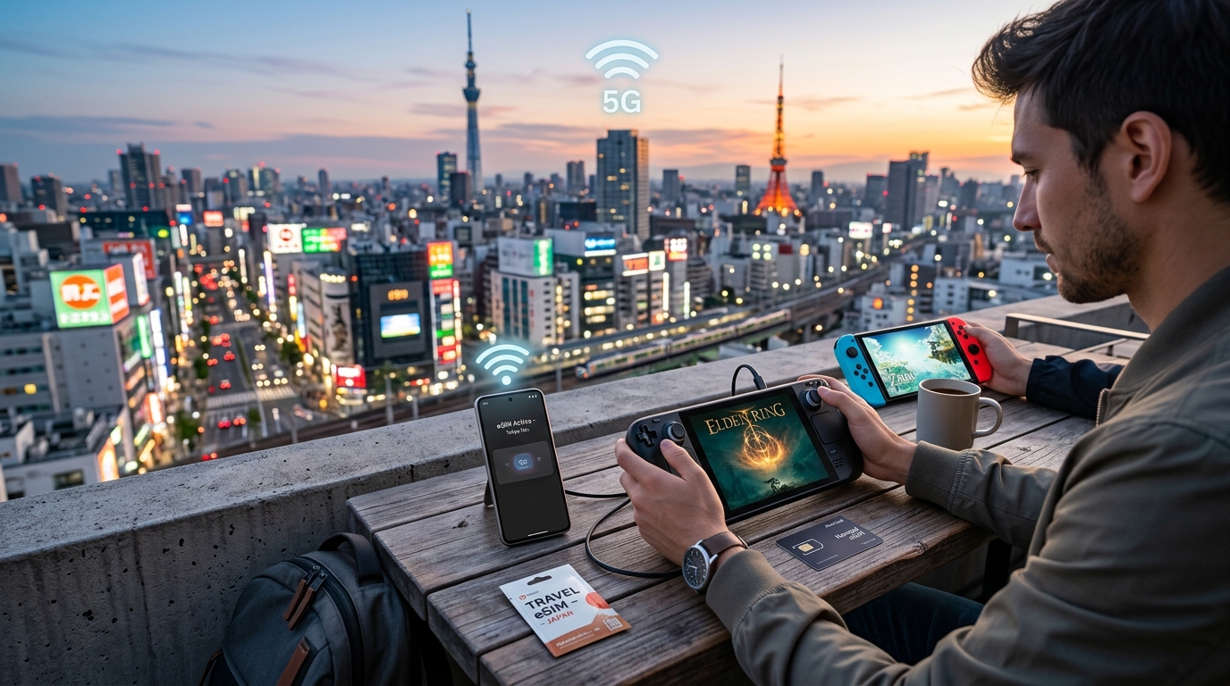 Handheld Gaming Abroad: Optimizing Steam Deck & Switch Hotspots with a Travel eSIM (2026)