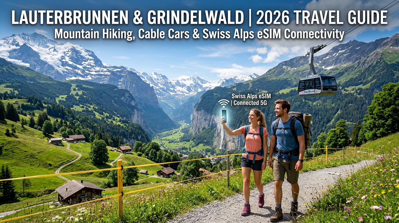 Lauterbrunnen & Grindelwald 2026 Travel Guide: Mountain Hiking, Cable Cars & Swiss Alps eSIM Connectivity