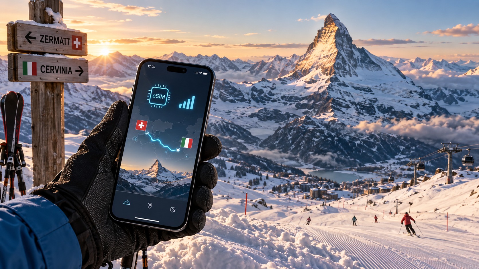 Conquering the Matterhorn: The Ultimate 2026 eSIM Strategy for Cross-Border Skiing in Switzerland and Italy